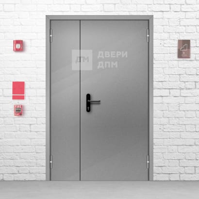 Полуторная искронедающая дверь противопожарная зеленая ДП-257
